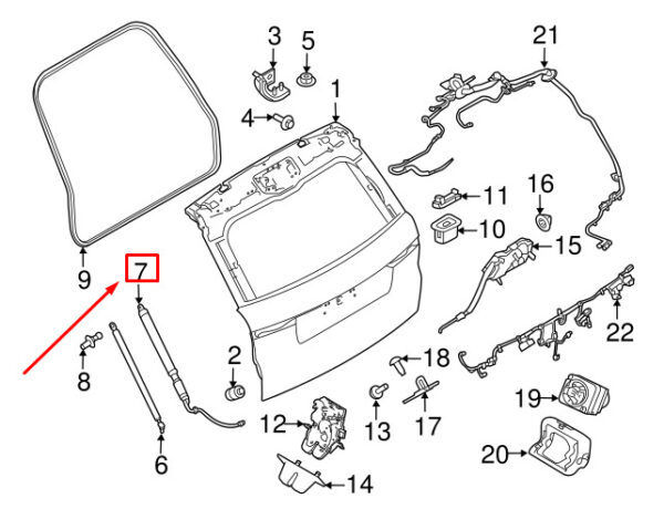 LR126177 - LAND ROVER DISCOVERY L462 REAR LEFT LIFT LR126177 NEW GENUINE