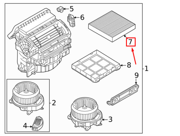 LR133345 - LAND ROVER DISCOVERY V L462 Indoor Air Filter LR133345 NEW Original