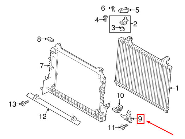 LR134915 - LR RANGE ROVER VELAR L560 Mount for Radiator Mount LR134915 NEW