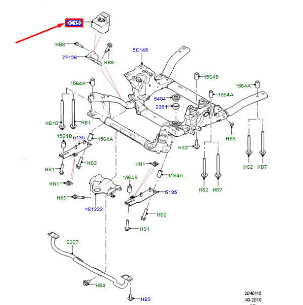LR135729 - LR Range Rover Sport L494 Left Crossbody Vibration Damper LR135729 New