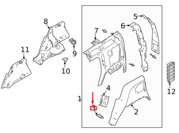 LR136812 - LR DEFENDER L663 Wheel Arch Insulator Rear Left Outer LR136812 NEW GENUINE