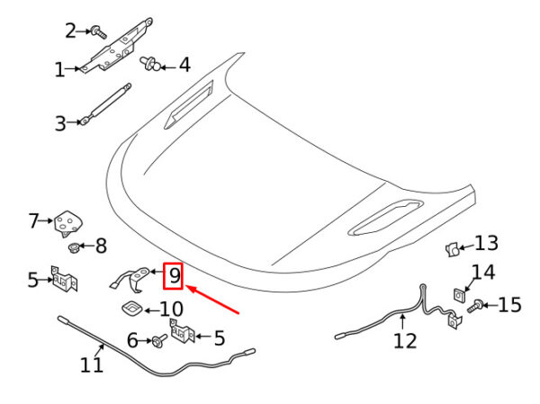 LR136835 - LAND ROVER RANGE ROVER EVOQUE L551 Front Hood Safety Catch LR136835 NEW GENUINE