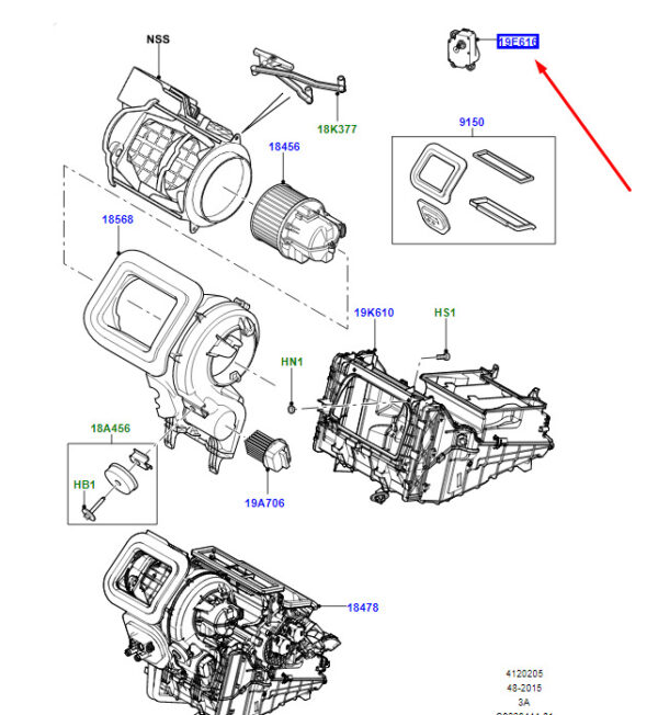 LR138573 - LR Range Rover Velar L560 Heating Stepper Motor LR138573, Original Part