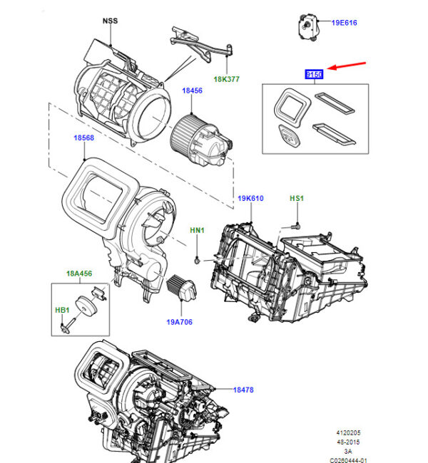 LR138576 - Land Rover Range Rover Velar L560 Heater Gasket Set LR138576, New Original