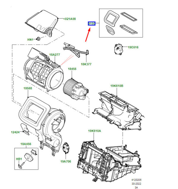 LR140187 - Land Rover Range Rover Velar L560 Heater Gasket Set LR140187, NEW, ORIGINAL