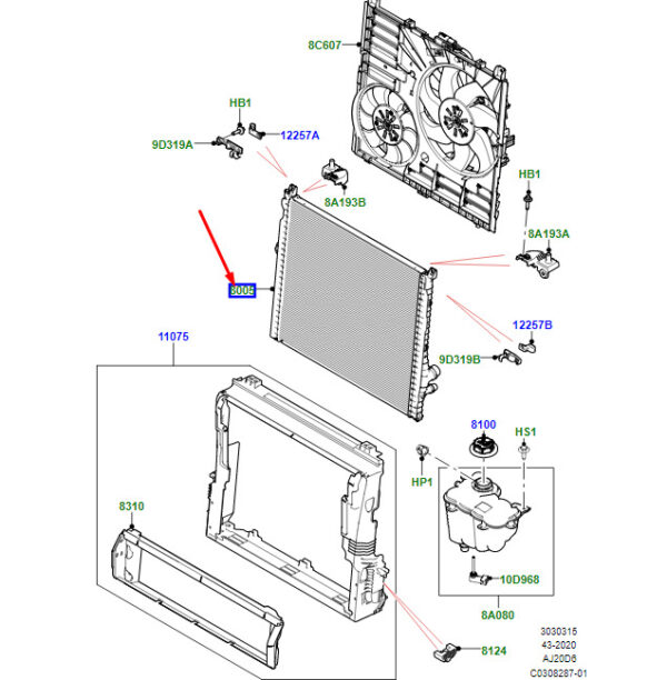 LR141138 - Cooler for Land Rover Range Rover Velar L560, LR141138, Original Part