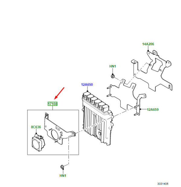 LR141293 - LR Range Rover Velar L560 Mount for Engine Control Unit Left Steering LR141293