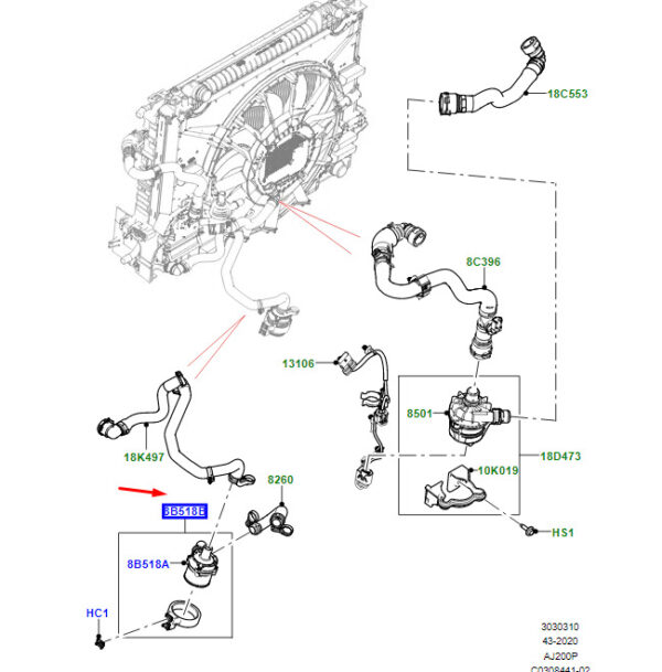 LR141296 - RR Range Rover Velar L560 Lower Water Pump with Mount LR141296 NEW ORIGINAL