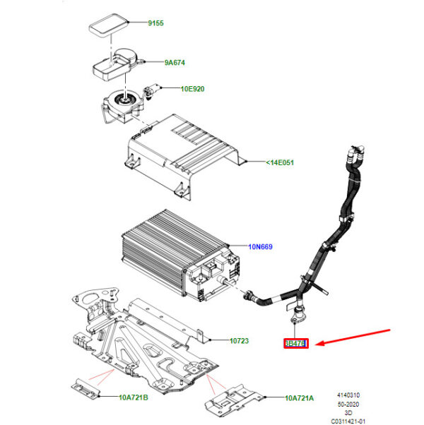 LR141821 - Land Rover Discovery V L462 Battery Vent Hose LR141821, Original Part
