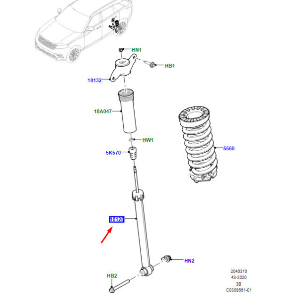 LR141900 - LAND ROVER RANGE ROVER VELAR L560 rear shock absorber LR141900 NEW ORIGINAL