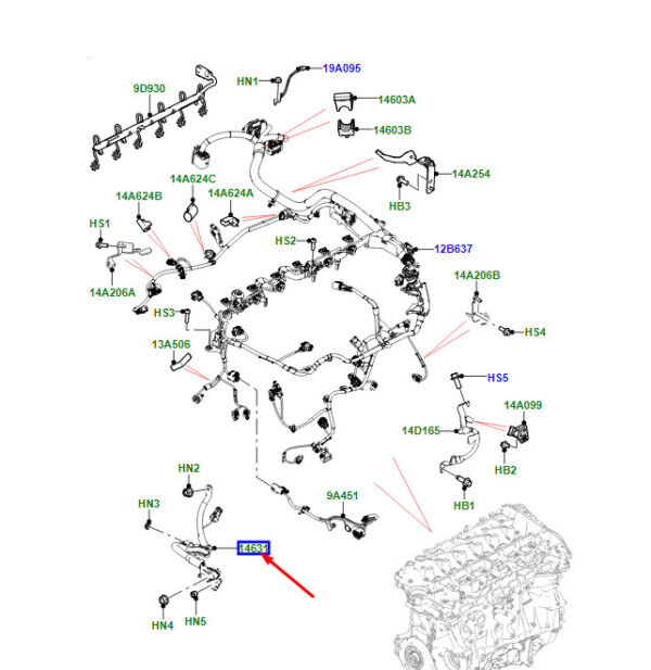 LR145129 - LAND ROVER RANGE ROVER VELAR L560 Starter Cable Wiring LR145129 NEW GENUINE