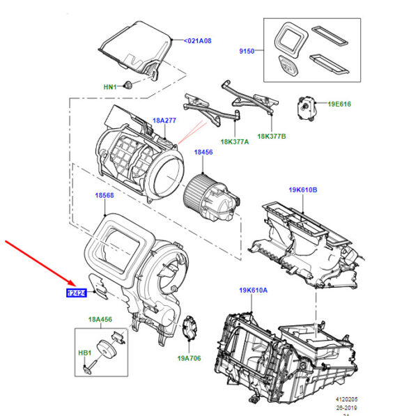 LR145227 - RR Range Rover Velar L560 Mount for Heating Pipes LR145227, Original Part