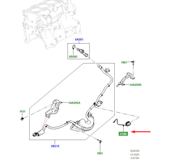 LR145648 - Land Rover Range Rover Velar L560 Engine Heating Cable LR145648, Original Part