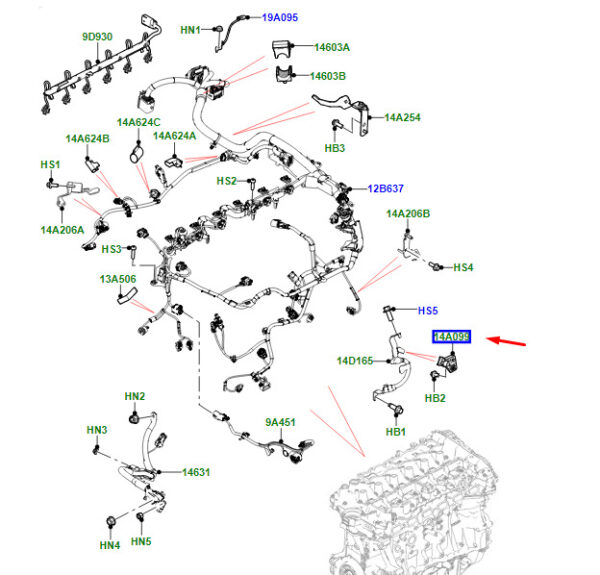 LR146079 - Land Rover Range Rover Velar L560 Engine Cable Protection LR146079, Original Part