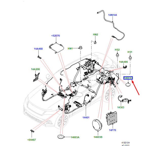 LR146101 - LAND ROVER RANGE ROVER VELAR L560 Main Harness Grommet LR146101 NEW GENUINE