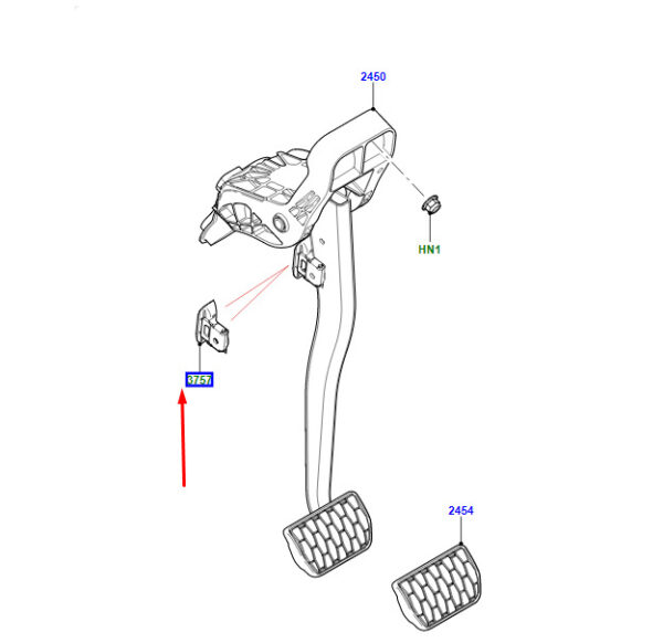 LR147284 - Land Rover Range Rover Velar L560 Brake Pedal Clip LR147284, Original Part