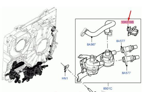 LR153421 - Water Pump Bracket for Land Rover Defender L663 LR153421, Genuine Part