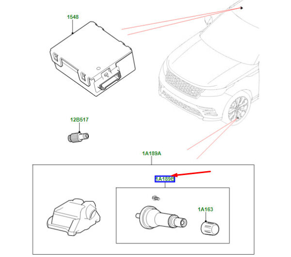LR156917 - LAND ROVER RANGE ROVER VELAR L560 TPMS Sensor Kit LR156917 NEW GENUINE