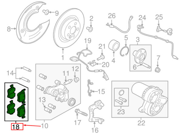 LR160532 - LAND ROVER RANGE ROVER VELAR L560 Rear Brake Pads LR160532 NEW GENUINE