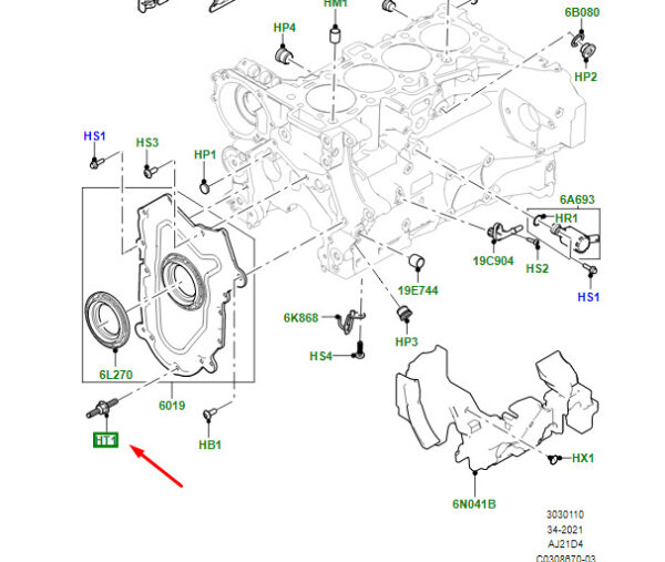 LR162083 - Land Rover Range Rover Velar L560 Engine Cover Bolt LR162083, Original Part