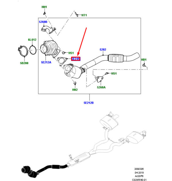 LR162995 - LAND ROVER RANGE ROVER IV L405 Catalyst Gasket LR162995 NEW Original