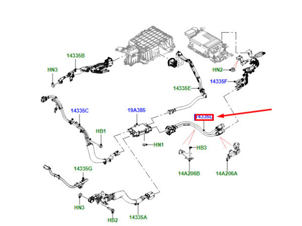 LR176677 - LR Discovery V L462 Wiring from Battery to Fuse Box LR176677part