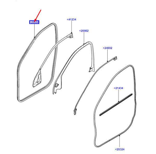 LR178724 - Land Rover Range Rover Velar L560 Front Door Gasket LR178724 NEW ORIGINAL
