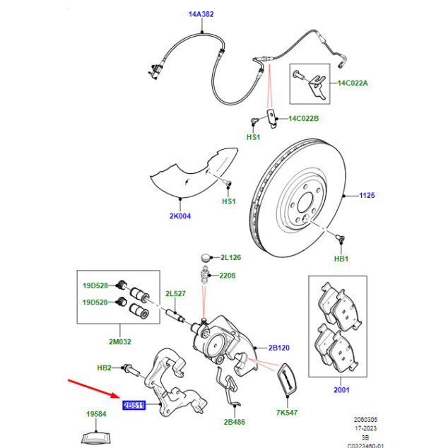 LR180373 - RR Range Rover Velar L560 caliper mount front left LR180373 NEW ORIGINAL
