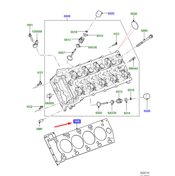 LR181762 - LR RANGE ROVER VELAR L560 cylinder head gasket right LR181762 NEW ORIGINAL