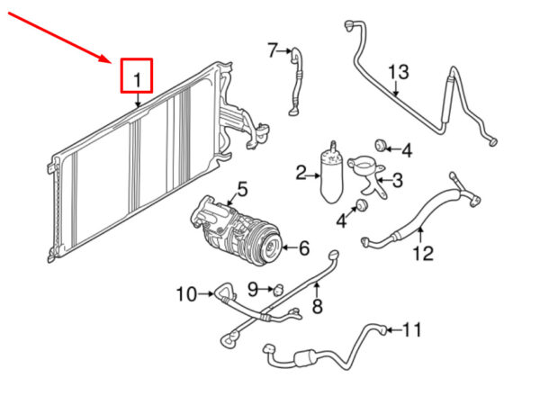 MJA7390AB - NEW JAGUAR XK 8 CONVERTIBLE X100 A/C RADIATOR RADIATOR RADIATOR MJA7390AB ORIGINAL