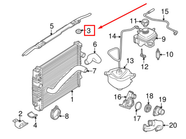 MNC4243AD - JAGUAR XJ X308 Radiator Upper Insulator MNC4243AD NEW GENUINE