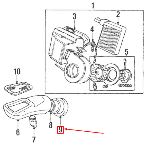 MRC8378 - LAND ROVER DEFENDER 90 Duct Gasket MRC8378 NEW GENUINE