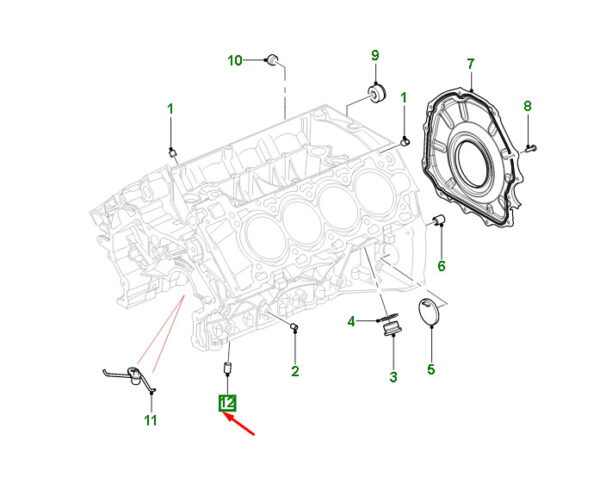 NCC1236AA - JAGUAR F-PACE X761 Swamp Body to Cylinder Block Dowel NCC1236AA NEW Original