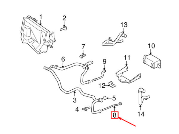 PBP500072 - LAND ROVER RANGE ROVER SPORT L320 Oil Cooler Outlet PBP500072 NEW ORIGINAL