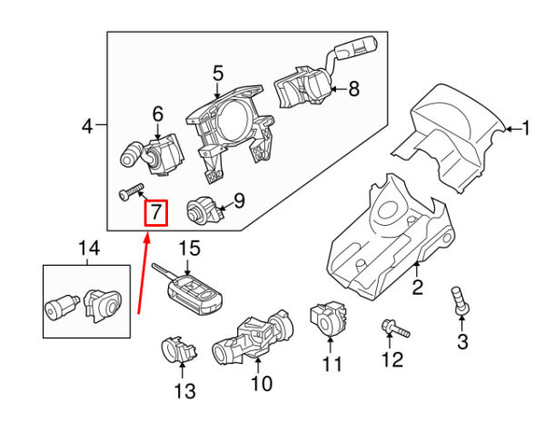 QYG500040 - LAND ROVER RANGE ROVER SPORT L320 Indicator Switch Screw QYG500040 NEW GENUINE