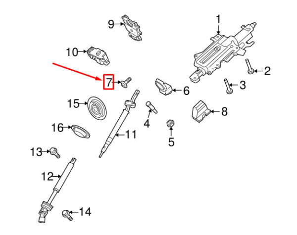 QYP500030 - LR DISCOVERY 4 L319 Steering Wheel Position Sensor Screw QYP500030 NEW GENUINE