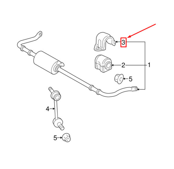 RBU000281 - LAND ROVER DISCOVERY 4 L319 Rear Anti Roll Bar Clamp RBU000281 NEW GENUINE