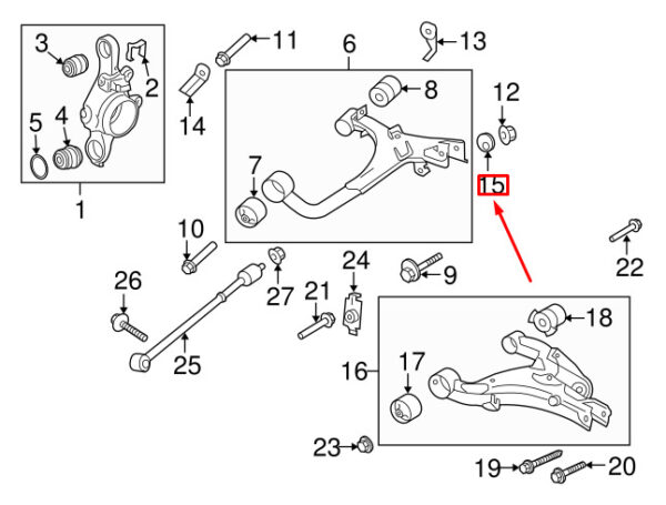 RYF000182 - LAND ROVER DISCOVERY 4 L319 Rear Upper Arm Bottom RYF000182 New