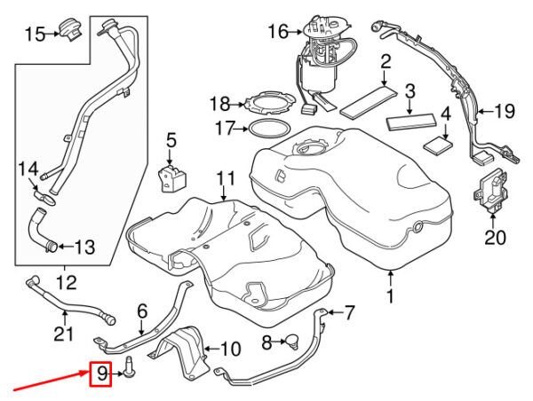 RYG501020 - LAND ROVER FREELANDER L359 Fuel Tank Belt Screw RYG501020 NEW GENUINE
