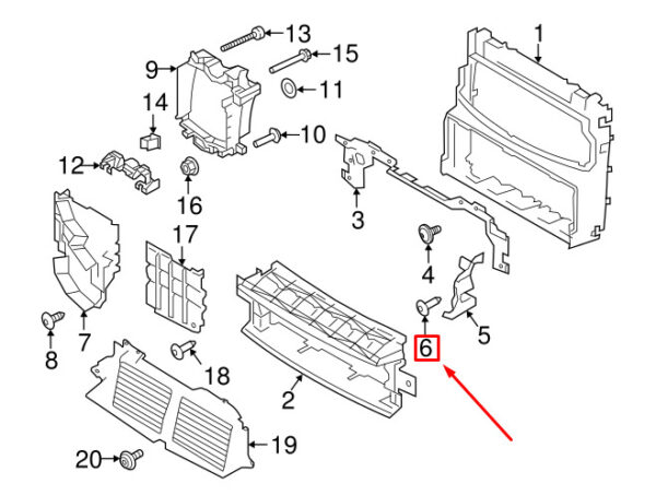 RYQ500070 - LAND ROVER DISCOVERY L462 Air Guide Holding Clip RYQ500070 NEW GENUINE
