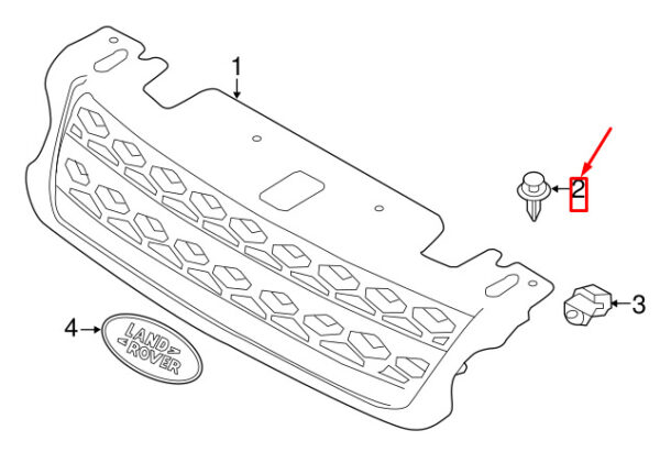 RYQ500140 - Land Rover Defender L663 Radiator Grille Rivet RYQ500140, Original Part