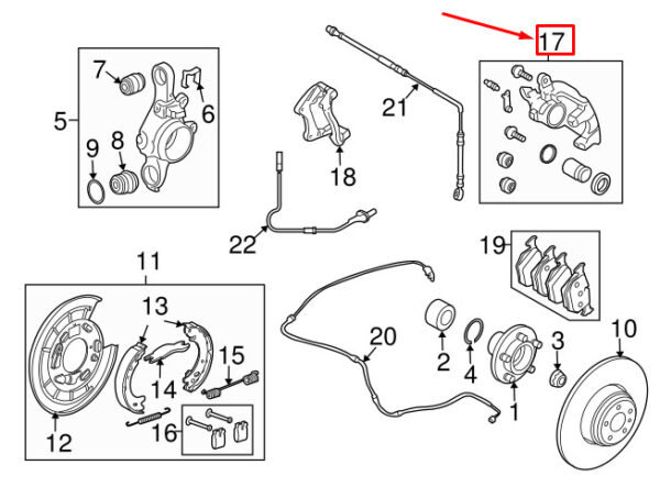 SOB500042 - LAND ROVER DISCOVERY 4 L319 Rear Right Brake Saddle SOB500042 NEW GENUINE