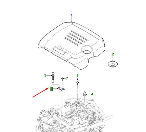 T2H18000 - Jaguar F-PACE X761 Engine Cover Mount T2H18000, Original Part