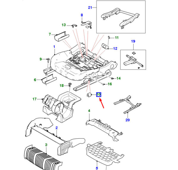 T2H18324 - JAGUAR F-PACE X761 Front Seat Slide Bracket T2H18324 NEW GENUINE