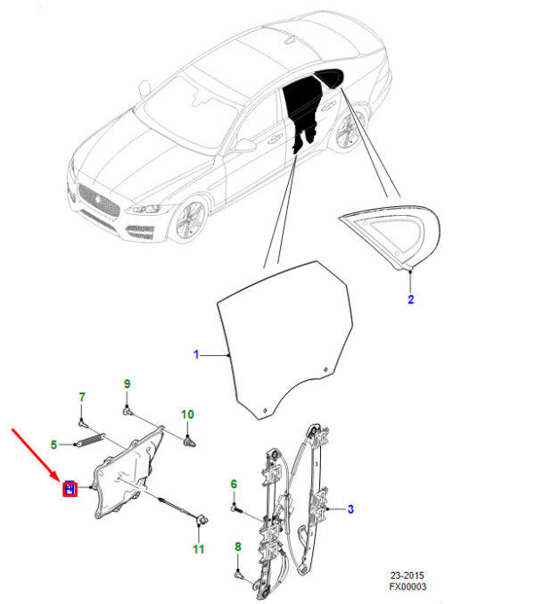 T2H20547 - JAGUAR XF X260 water deflector for rear left door T2H20547 NEW ORIGINAL