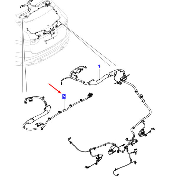 T4A15671 - JAGUAR F-PACE X761 Tailgate Harness T4A15671 NEW ORIGINAL