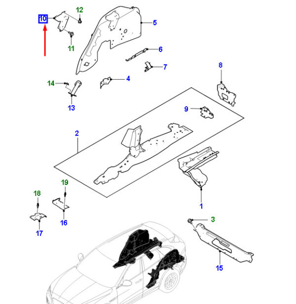 T4A1608 - Jaguar F-PACE X761 rear left support plate T4A1608 NEW ORIGINAL