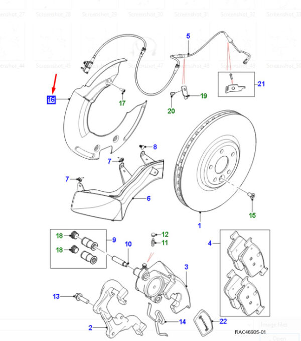 T4A2344 - Jaguar XE X760 brake disc protector front right T4A2344 NEW ORIGINAL