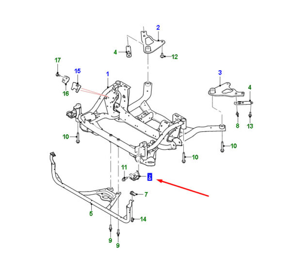 T4A26571 - JAGUAR F-PACE X761 Front Crossbeam Left Lower Bracket T4A26571 NEW GENUINE
