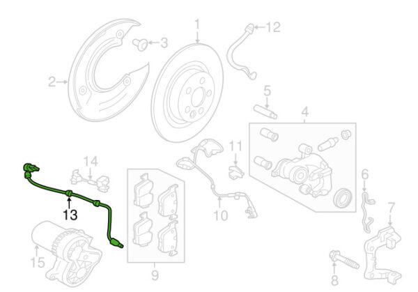 T4A2784 - JAGUAR F-PACE X761 ABS Rear Sensor, T4A2784, Original Part